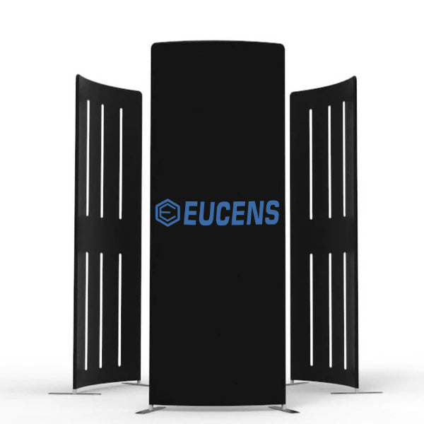 Eucens Portable 3 Panels with LED Lights 360 Photo Booth Enclosure Backdrop Wall