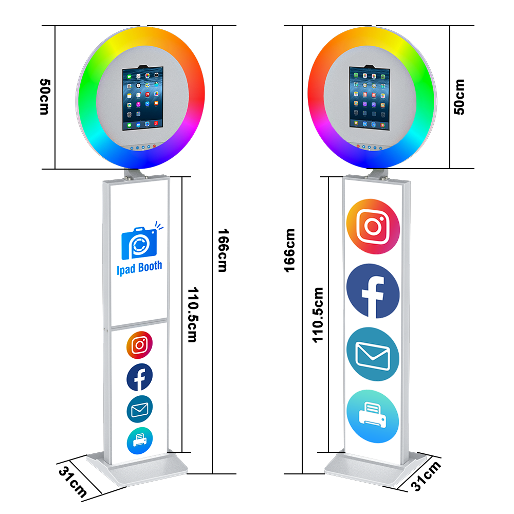 Eucens iPad Photo Booth Selfie come with Portable Flight Case Advertising kiosk stand