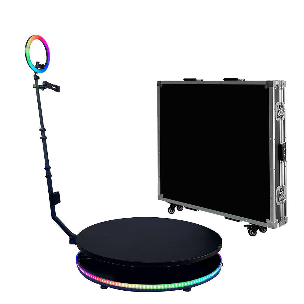 Selfie 360 photo booth with flight case, Auto Spin 360 Video Booth for Wedding/Parties