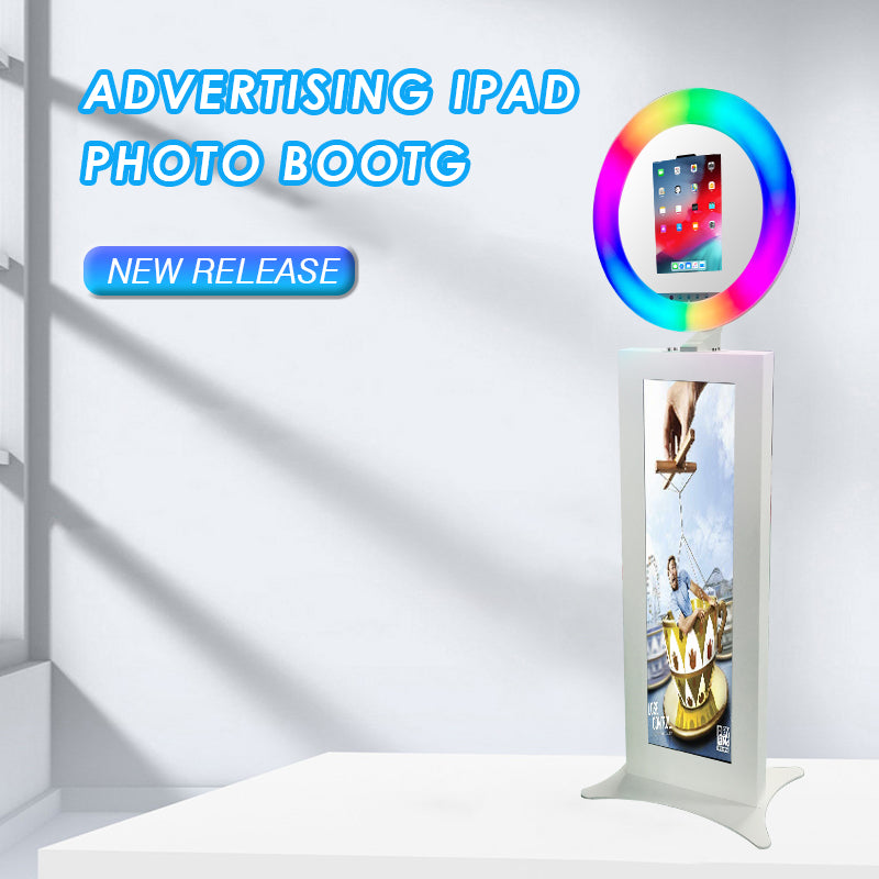 LCD Screen Selfie Machine RGB Ring Light Selfie ipad Photo Booth,come with Portable Flight Case,