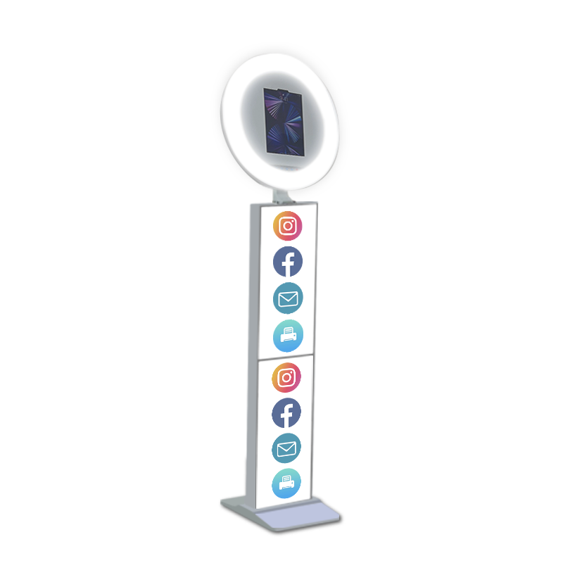 Eucens iPad Photo Booth Selfie come with Portable Flight Case Advertising kiosk stand